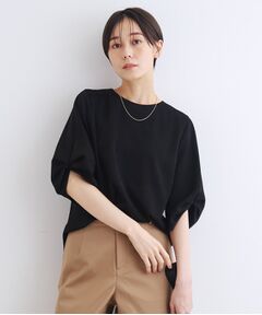 INDIVI / インディヴィ カットソー | 【洗える／スエード調】タックデザインブラウス