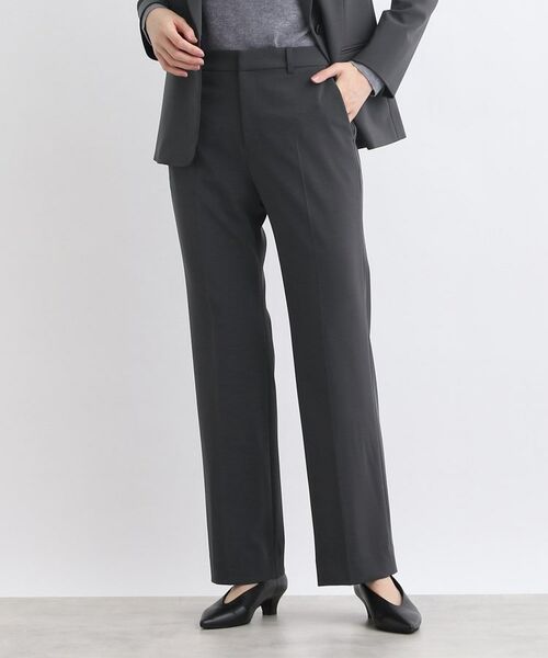 INDIVI / インディヴィ パンツ | 【定番スーツ／洗える／UVケア】ストレッチストレートパンツ（チャコールグレー(014)）