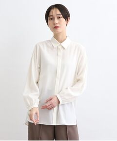 【日本製／洗える/ウール混】シンプルドレスシャツ