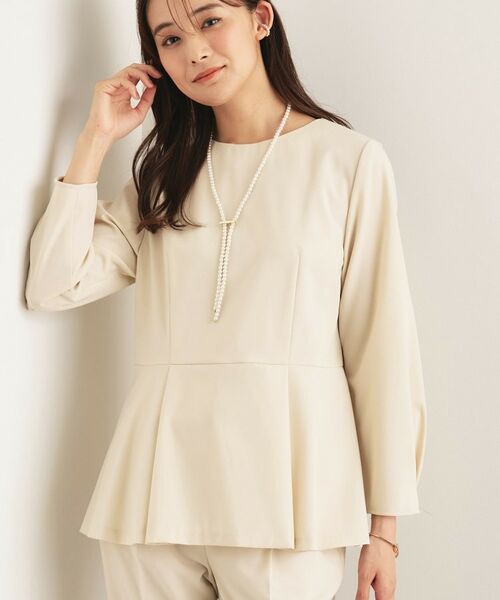 INDIVI / インディヴィ シャツ・ブラウス | 【洗える/SETUP可能/セレモニー】ペプラムブラウス(グレージュ(050))