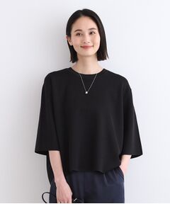 【洗える／6分袖／Tシャツライク】ワイドシルエットニット