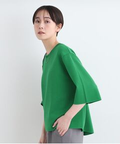 【洗える／6分袖／Tシャツライク】ワイドシルエットニット