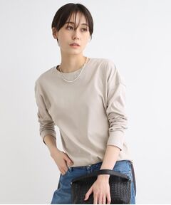 【洗える／リラクシー/コットン100%】シャツテールロングTシャツ