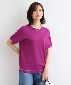 【洗える／サマーニット】Tシャツライクニット