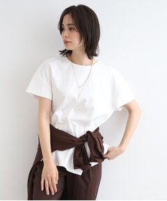 【洗える／コットン100％】アシメヘムデザインTシャツ