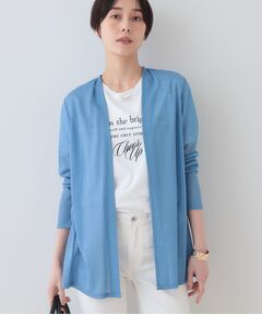 INDIVI / インディヴィ カーディガン・ボレロ | 【洗える／シアーストライプ柄】着流しジャージカーディガン