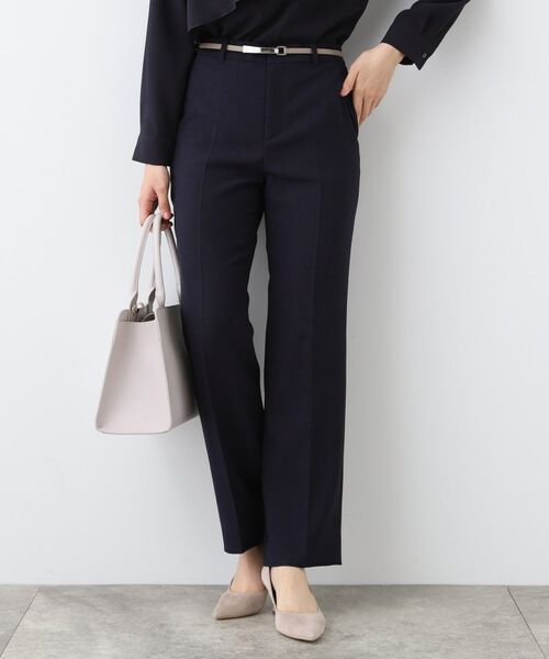 INDIVI/インディヴィ 春SALE!【洗える/スーツ】ストレートラインパンツ ネイビー(694) 19(5L) INDIVI/インディヴィ 春SALE!【洗える/スーツ】ストレートラインパンツ ネイビー(694) 19(5L)