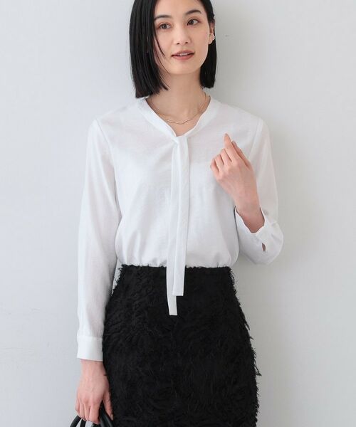 INDIVI / インディヴィ シャツ・ブラウス | 【洗える】ストライプドビー ボウタイブラウス | 詳細30