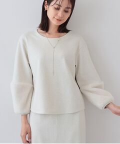 INDIVI / インディヴィ カットソー | 【洗える／UVケア／SETUP可能】メランジ調フェイクファー切り替えトップス