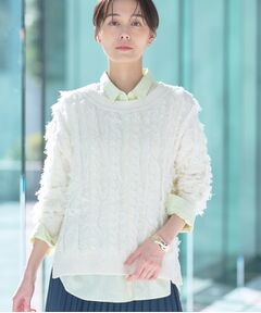 INDIVI / インディヴィ ニット・セーター | 【洗える】フリンジ ジャカードニット