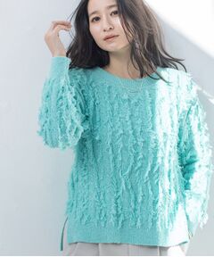 INDIVI / インディヴィ ニット・セーター | 【洗える】フリンジ ジャカードニット