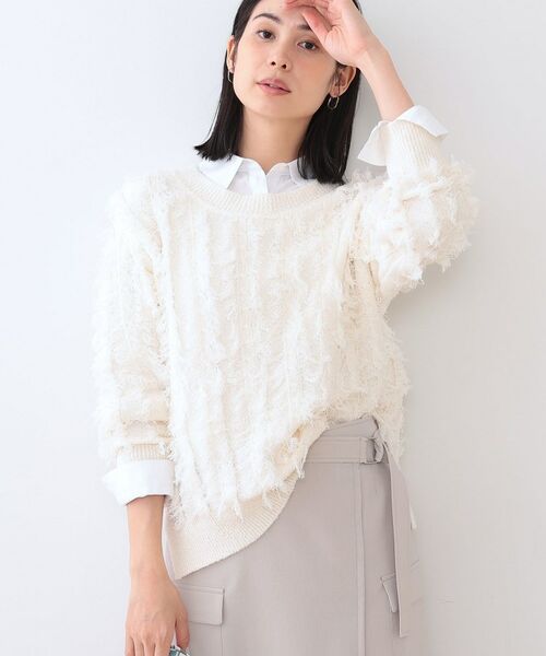 INDIVI / インディヴィ ニット・セーター | 【洗える】フリンジ ジャカードニット | 詳細20