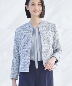 INDIVI / インディヴィ ノーカラージャケット | 【華やか】ファンシーツイードジャケット