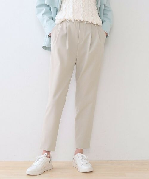 INDIVI / インディヴィ ショート・ハーフ・半端丈パンツ | 春SALE！【褒められパンツ】ストレッチ タックテーパードパンツ | 詳細30