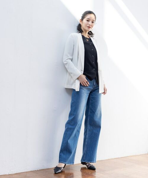 INDIVI / インディヴィ パンツ | 【通年活躍！褒められデニム】ワイドストレート デニムパンツ | 詳細28