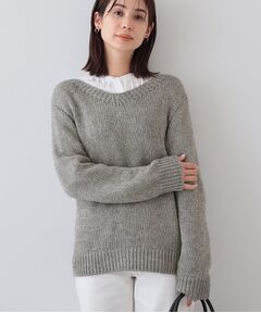 INDIVI / インディヴィ ニット・セーター | 【日本製／イタリア糸】ローゲージラメニット