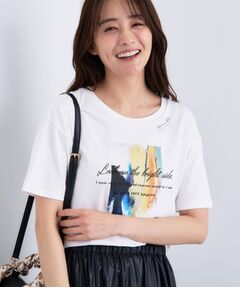 INDIVI / インディヴィ Tシャツ | 【UVケア／選べるデザイン】フォト＆ロゴ プリントTシャツ