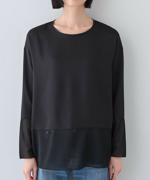 INDIVI / インディヴィ カットソー | 【洗える】袖＆裾 シアーデザイントップス | 詳細10