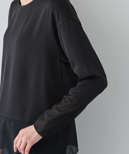 INDIVI / インディヴィ カットソー | 【洗える】袖＆裾 シアーデザイントップス | 詳細14