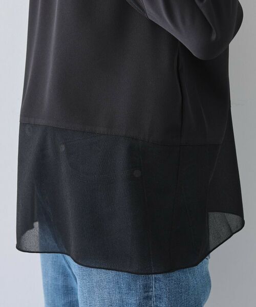 INDIVI / インディヴィ カットソー | 【洗える】袖＆裾 シアーデザイントップス | 詳細15