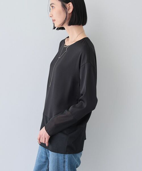 INDIVI / インディヴィ カットソー | 【洗える】袖＆裾 シアーデザイントップス | 詳細6