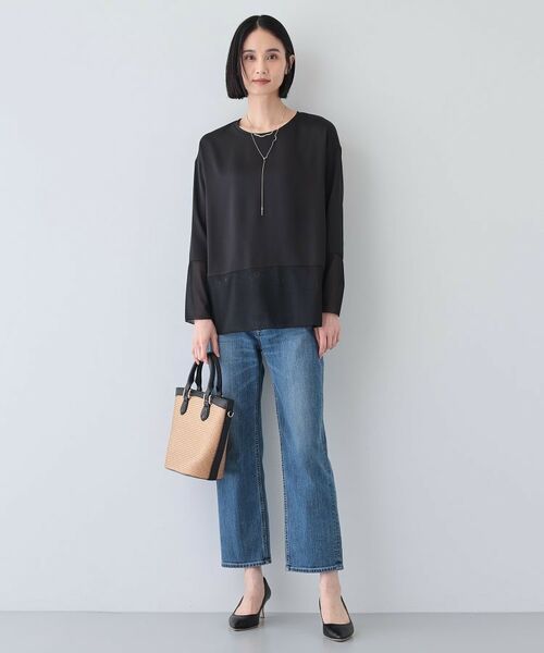 INDIVI / インディヴィ カットソー | 【洗える】袖＆裾 シアーデザイントップス | 詳細8