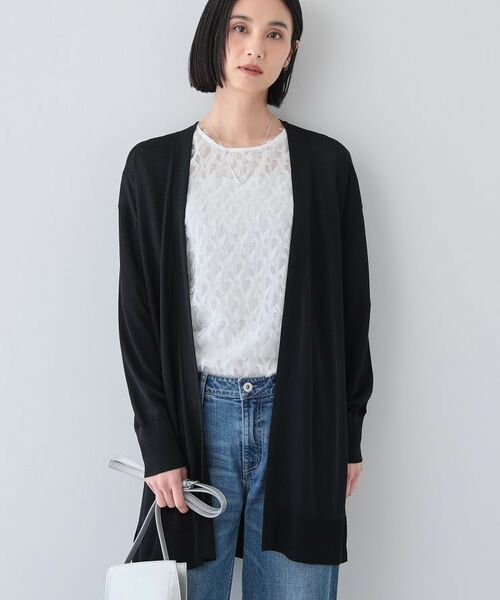INDIVI/インディヴィ 【洗える/肌触り◎】ミニマムデザイン ニットカーディガン ブラック(019) 38(M) INDIVI/インディヴィ 【洗える/肌触り◎】ミニマムデザイン ニットカーディガン ブラック(019) 38(M)