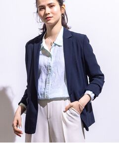 INDIVI 【ノーカラー】中綿ドッキングライトコート ジャケット
