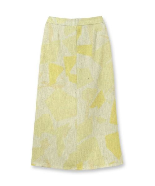 INDIVI / インディヴィ ロング・マキシ丈スカート | 【洗える】リネンライク ブロッキングプリントスカート | 詳細1