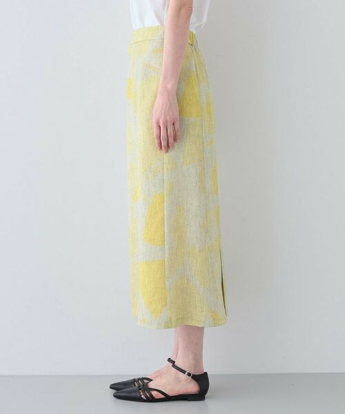 INDIVI / インディヴィ ロング・マキシ丈スカート | 【洗える】リネンライク ブロッキングプリントスカート | 詳細11