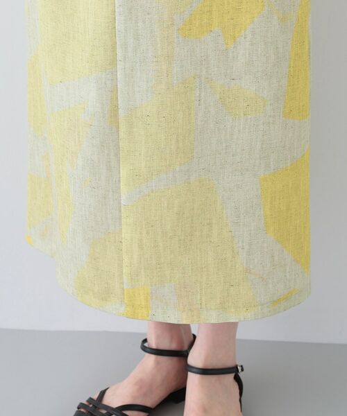 INDIVI / インディヴィ ロング・マキシ丈スカート | 【洗える】リネンライク ブロッキングプリントスカート | 詳細15