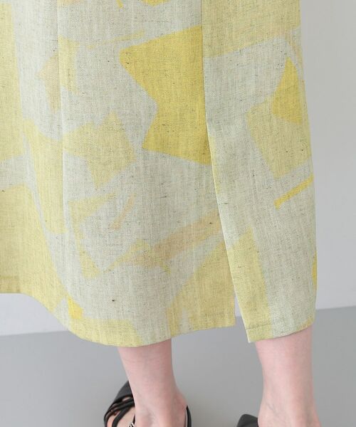 INDIVI / インディヴィ ロング・マキシ丈スカート | 【洗える】リネンライク ブロッキングプリントスカート | 詳細16