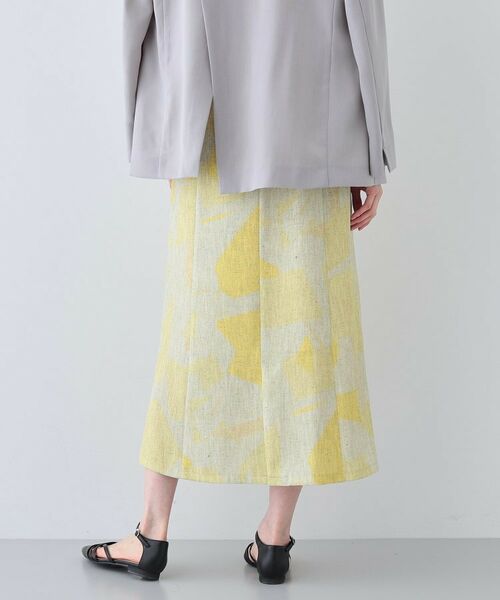 INDIVI / インディヴィ ロング・マキシ丈スカート | 【洗える】リネンライク ブロッキングプリントスカート | 詳細7