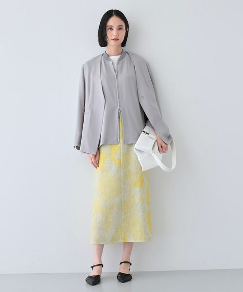 INDIVI / インディヴィ ロング・マキシ丈スカート | 【洗える】リネンライク ブロッキングプリントスカート | 詳細8