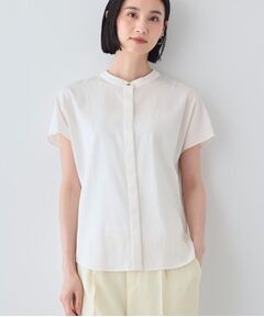 INDIVI / インディヴィ シャツ・ブラウス | 【洗える／SETUP可能/UVケア/接触冷感/日本製】バンドカラー半袖ブラウス