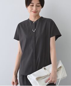INDIVI / インディヴィ シャツ・ブラウス | 【洗える／SETUP可能/UVケア/接触冷感/日本製】バンドカラー半袖ブラウス
