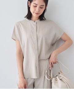 INDIVI / インディヴィ シャツ・ブラウス | 【洗える／SETUP可能/UVケア/接触冷感/日本製】バンドカラー半袖ブラウス