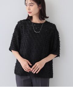 INDIVI / インディヴィ シャツ・ブラウス | 【トレンド／ヘアリー】フリンジカットジャカードTブラウス