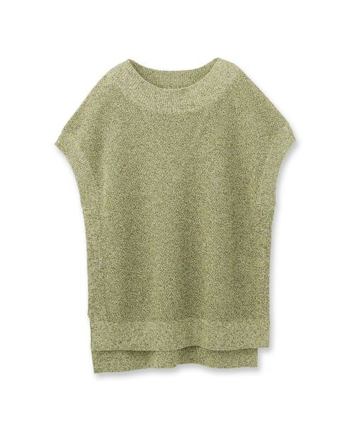 INDIVI / インディヴィ ニット・セーター | 【和紙混素材】フレンチスリーブミックスカラーニット | 詳細1