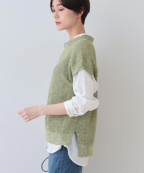 INDIVI / インディヴィ ニット・セーター | 【和紙混素材】フレンチスリーブミックスカラーニット | 詳細10