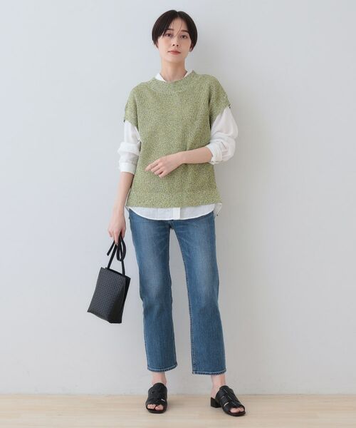 INDIVI / インディヴィ ニット・セーター | 【和紙混素材】フレンチスリーブミックスカラーニット | 詳細12