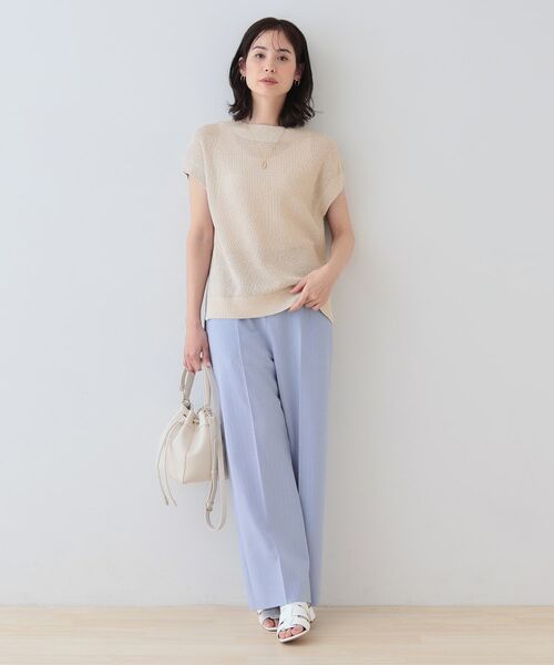 INDIVI / インディヴィ ニット・セーター | 【和紙混素材】フレンチスリーブミックスカラーニット | 詳細16