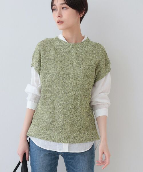 INDIVI / インディヴィ ニット・セーター | 【和紙混素材】フレンチスリーブミックスカラーニット | 詳細26