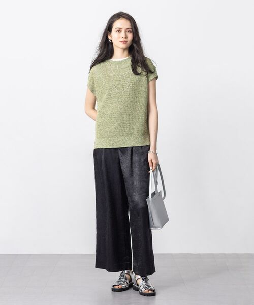 INDIVI / インディヴィ ニット・セーター | 【和紙混素材】フレンチスリーブミックスカラーニット | 詳細27