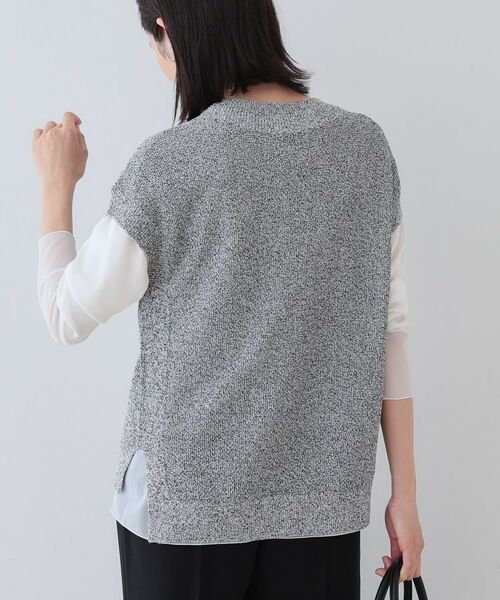 INDIVI / インディヴィ ニット・セーター | 【和紙混素材】フレンチスリーブミックスカラーニット | 詳細3