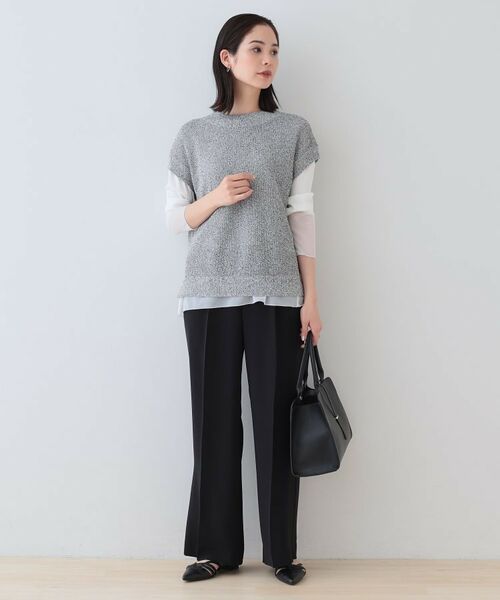 INDIVI / インディヴィ ニット・セーター | 【和紙混素材】フレンチスリーブミックスカラーニット | 詳細4