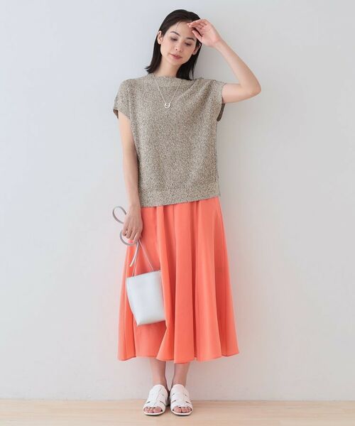 INDIVI / インディヴィ ニット・セーター | 【和紙混素材】フレンチスリーブミックスカラーニット | 詳細8