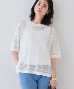 INDIVI / インディヴィ ニット・セーター | 【洗える】メッシュチェック柄ニット