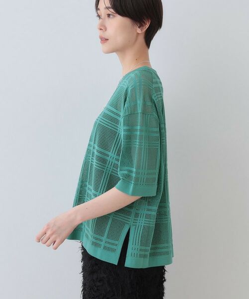 INDIVI / インディヴィ ニット・セーター | 【洗える】メッシュチェック柄ニット | 詳細10