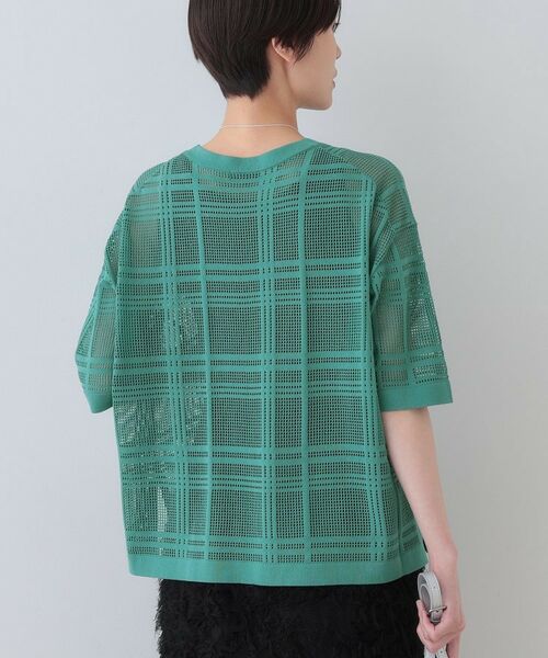 INDIVI / インディヴィ ニット・セーター | 【洗える】メッシュチェック柄ニット | 詳細11